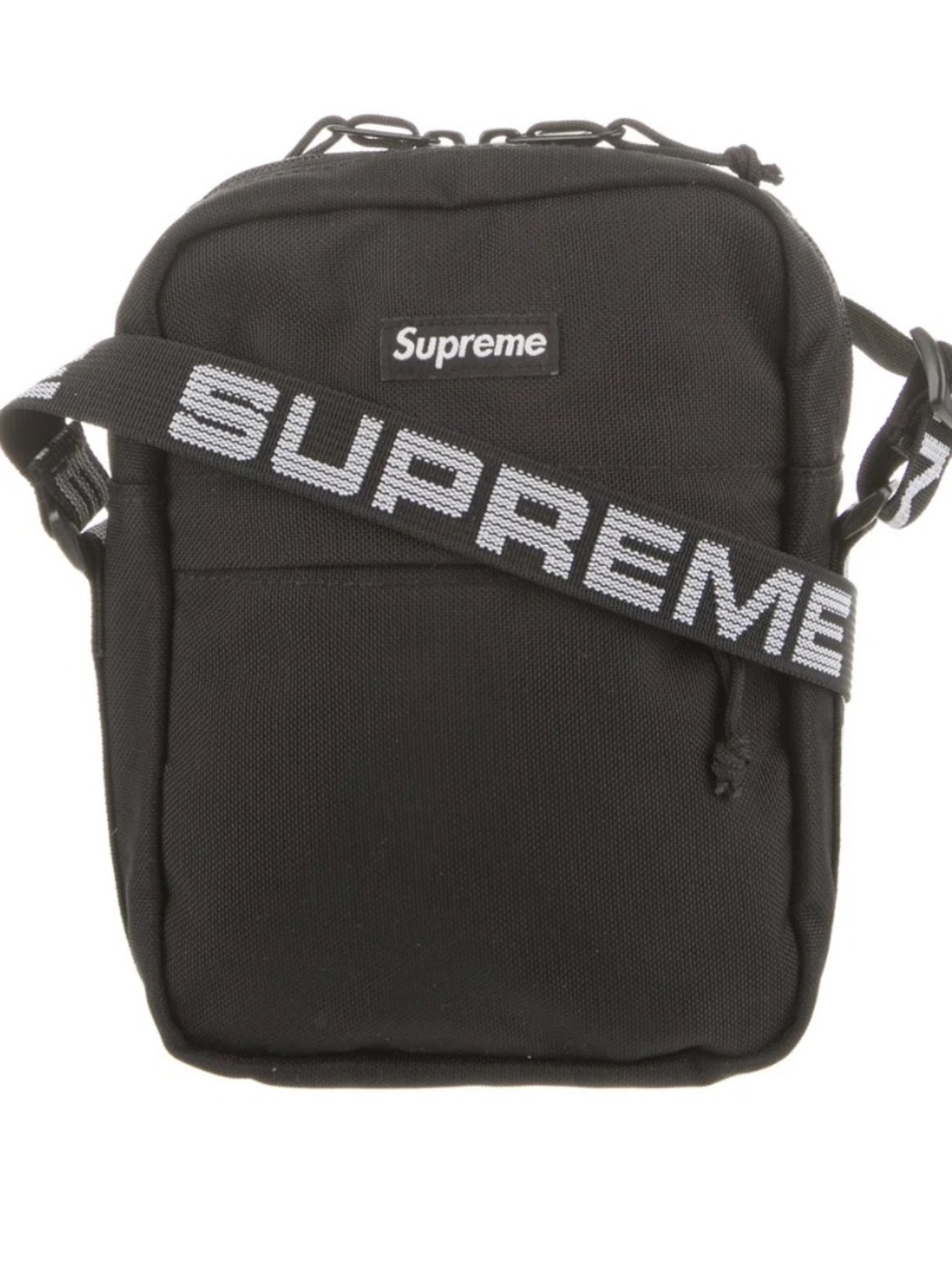 Supreme Black Logo Strap Shoulder Bag